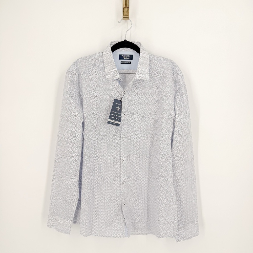 Original Penguin Blue and White Casual Button Down Shirt